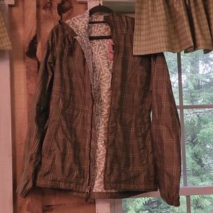 Burton women's raincoat/outer shell. Sage green plaid